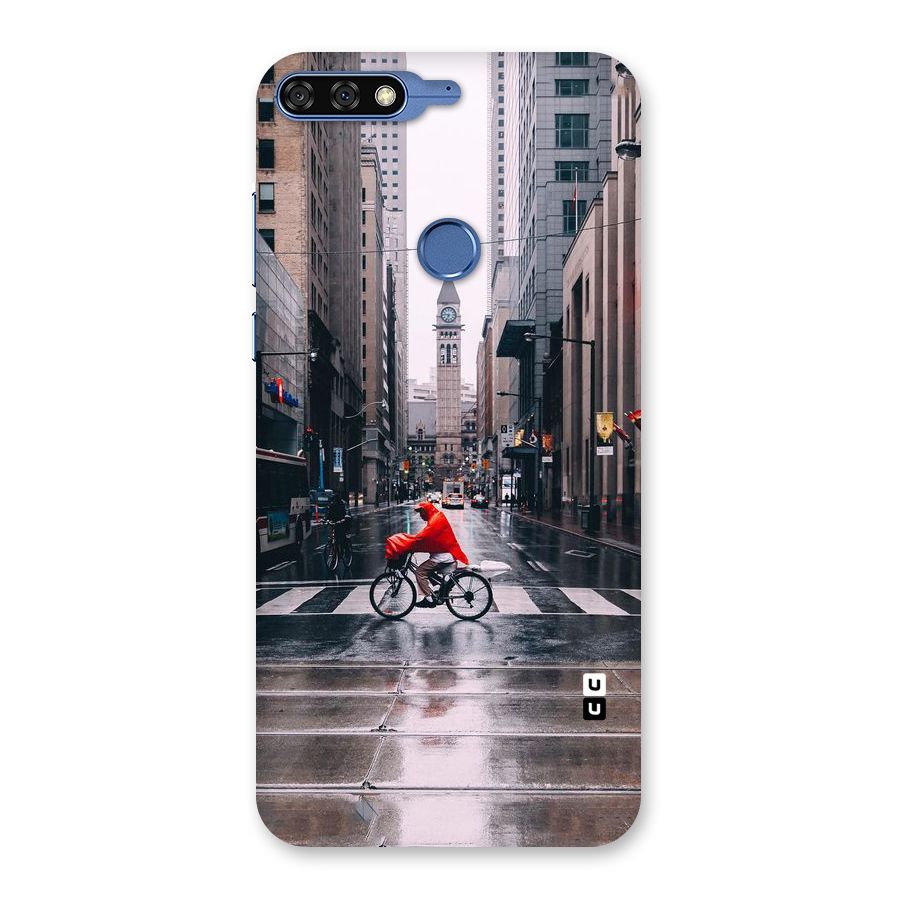 Red Bicycle Street Back Case for Honor 7C