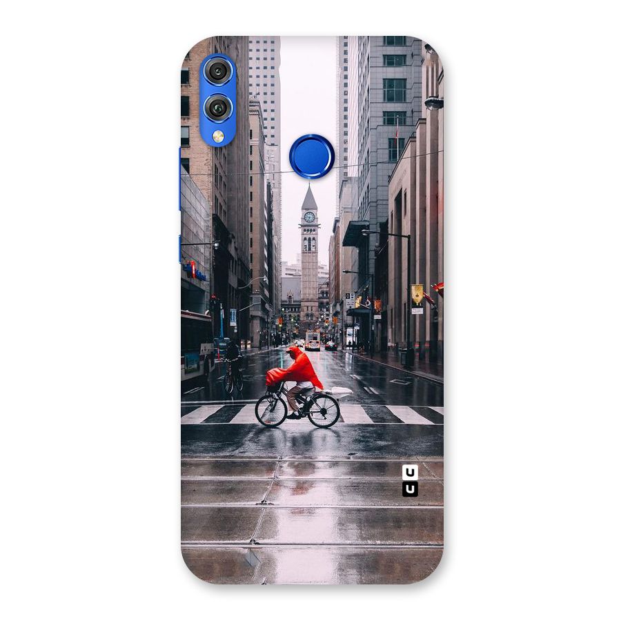 Red Bicycle Street Back Case for Honor 8X