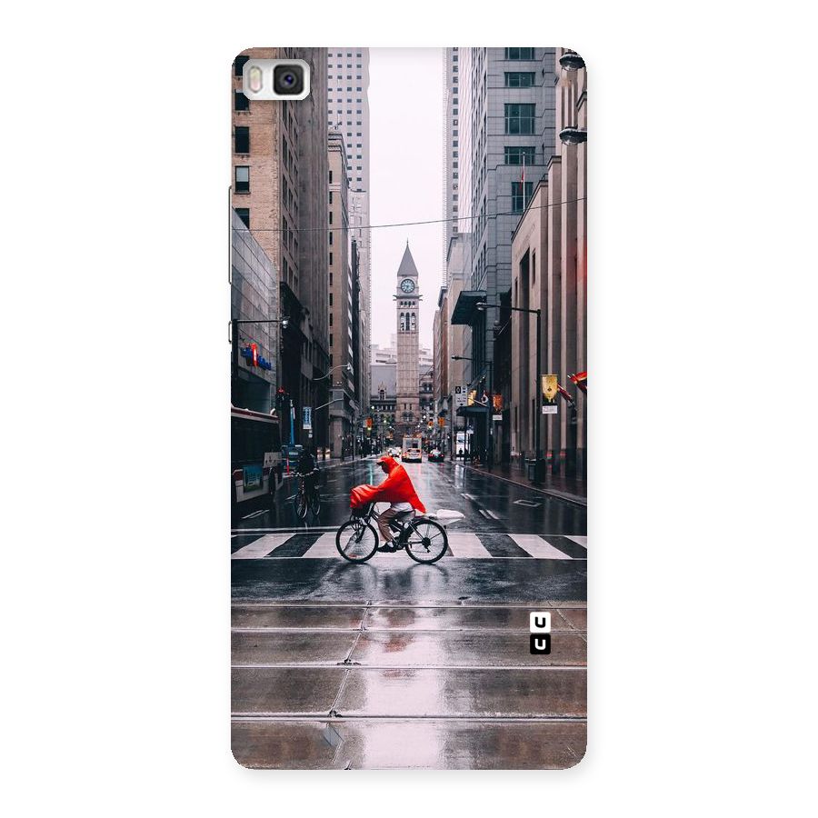 Red Bicycle Street Back Case for Huawei P8