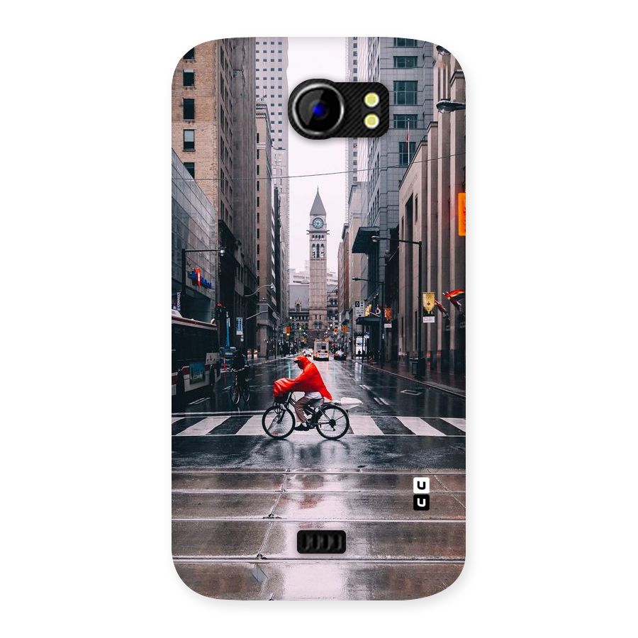 Red Bicycle Street Back Case for Micromax Canvas 2 A110