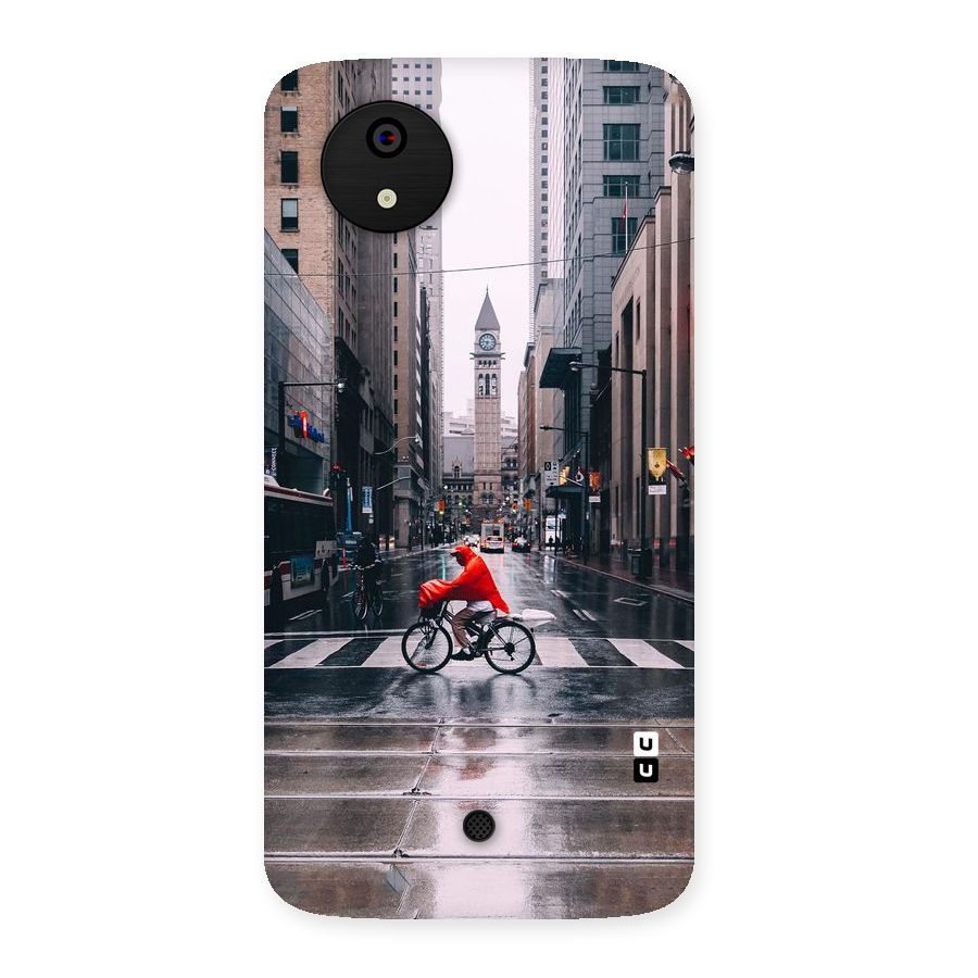 Red Bicycle Street Back Case for Micromax Canvas A1