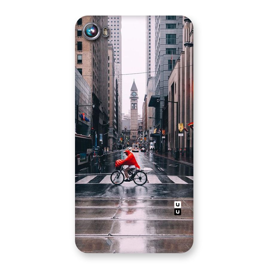 Red Bicycle Street Back Case for Micromax Canvas Fire 4 A107