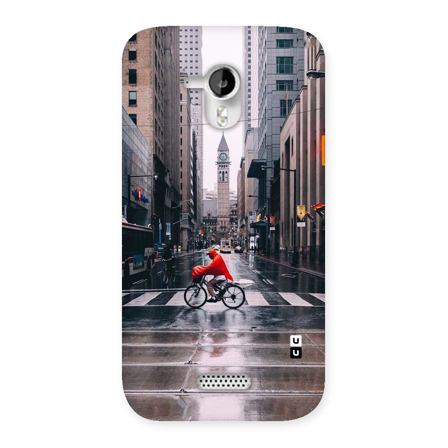 Red Bicycle Street Back Case for Micromax Canvas HD A116