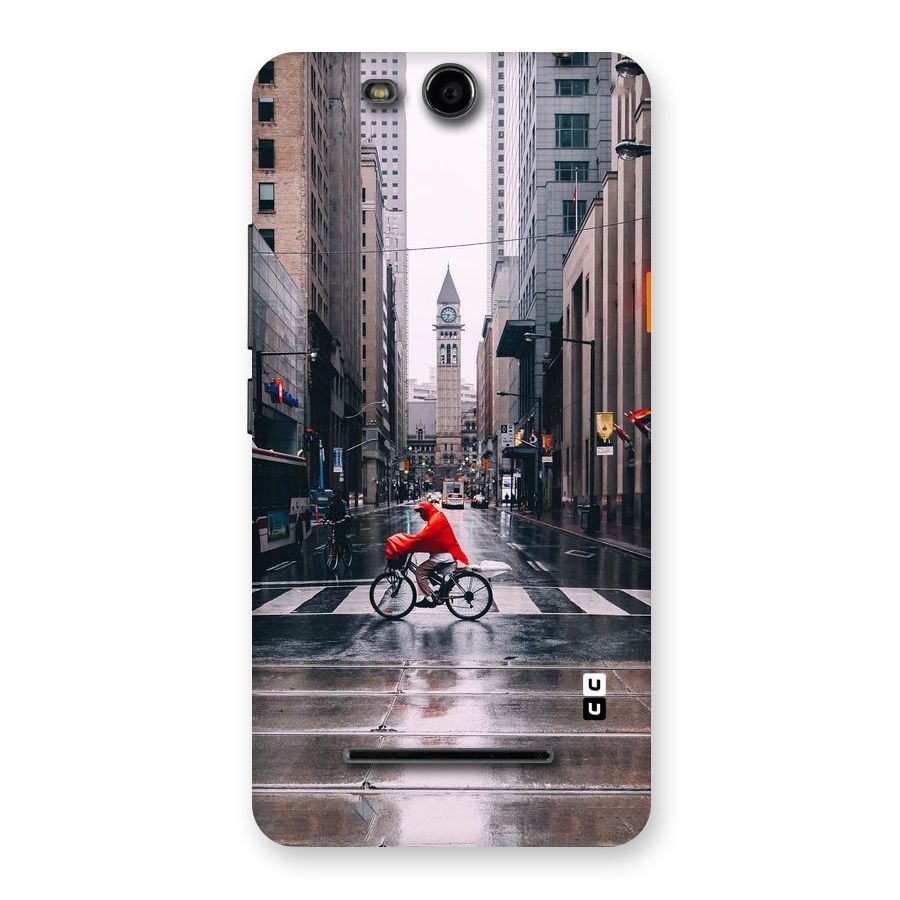 Red Bicycle Street Back Case for Micromax Canvas Juice 3 Q392