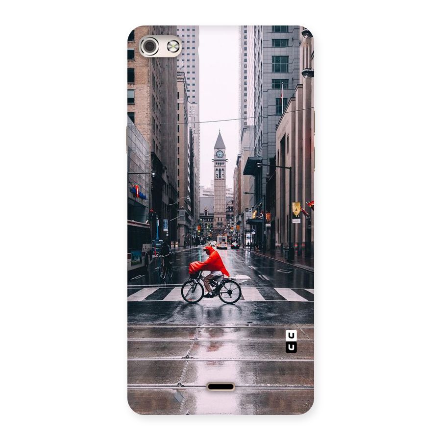 Red Bicycle Street Back Case for Micromax Canvas Silver 5