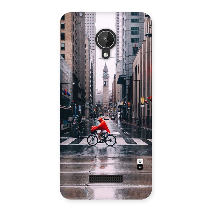Red Bicycle Street Back Case for Micromax Canvas Spark Q380