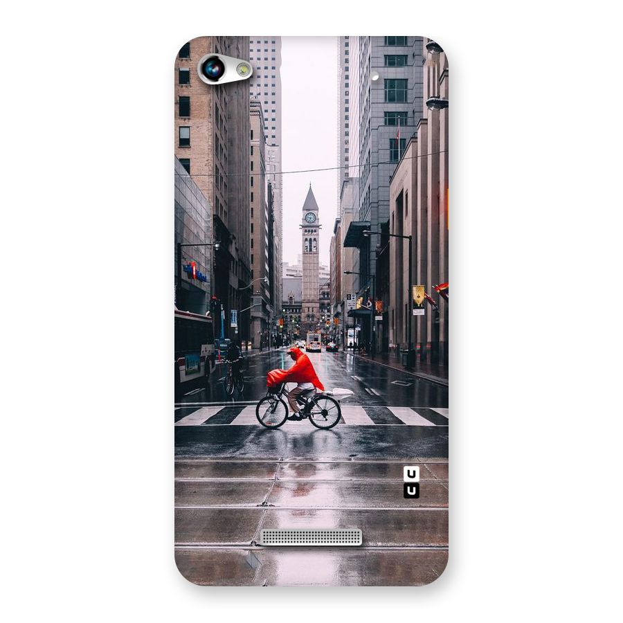 Red Bicycle Street Back Case for Micromax Hue 2