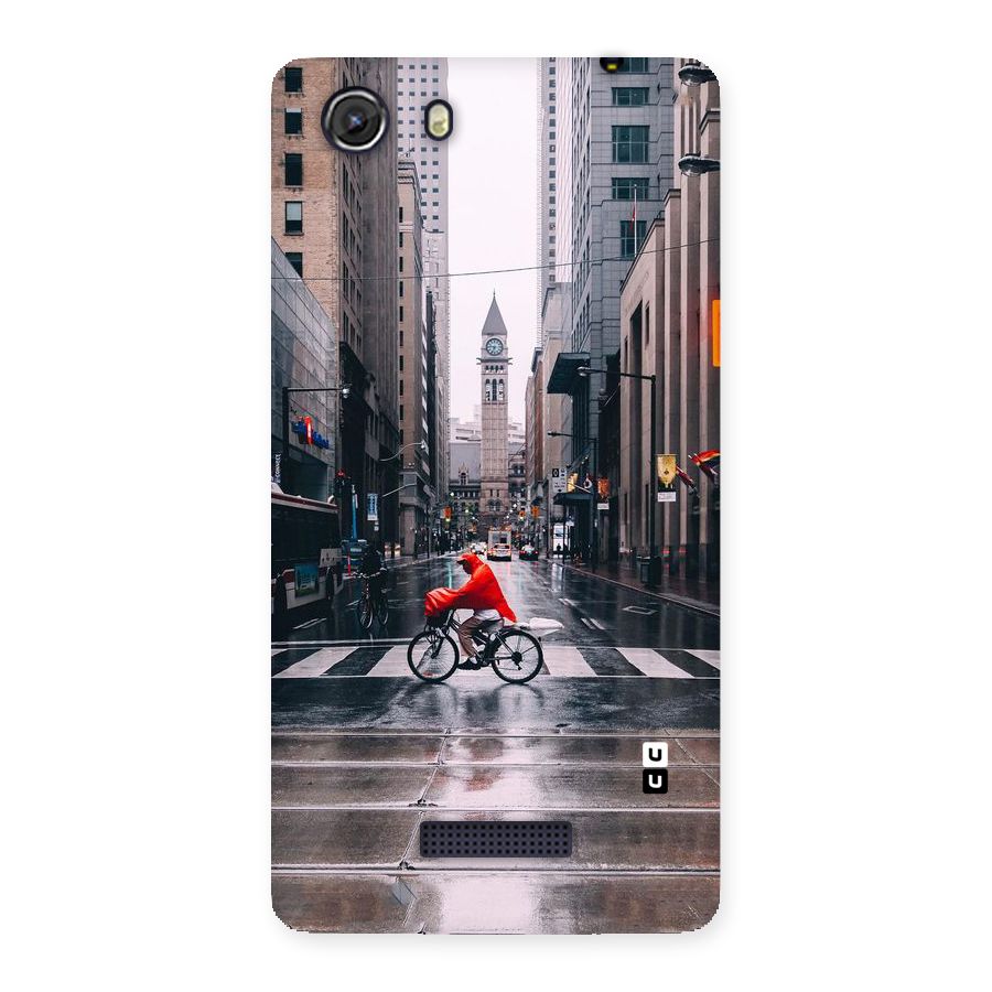 Red Bicycle Street Back Case for Micromax Unite 3