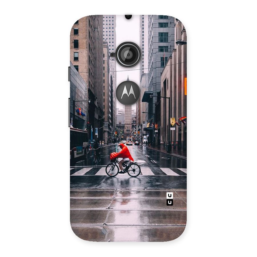 Red Bicycle Street Back Case for Moto E 2nd Gen
