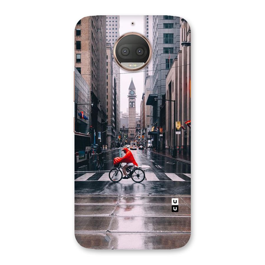 Red Bicycle Street Back Case for Moto G5s Plus