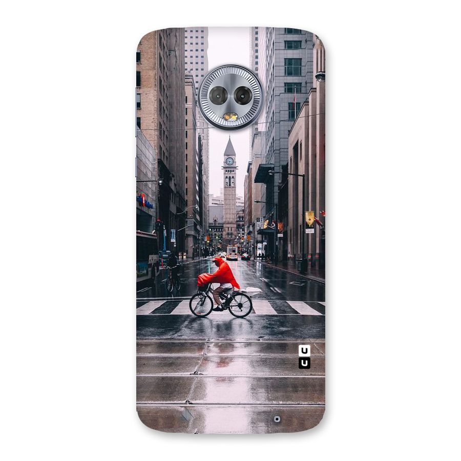 Red Bicycle Street Back Case for Moto G6 Plus