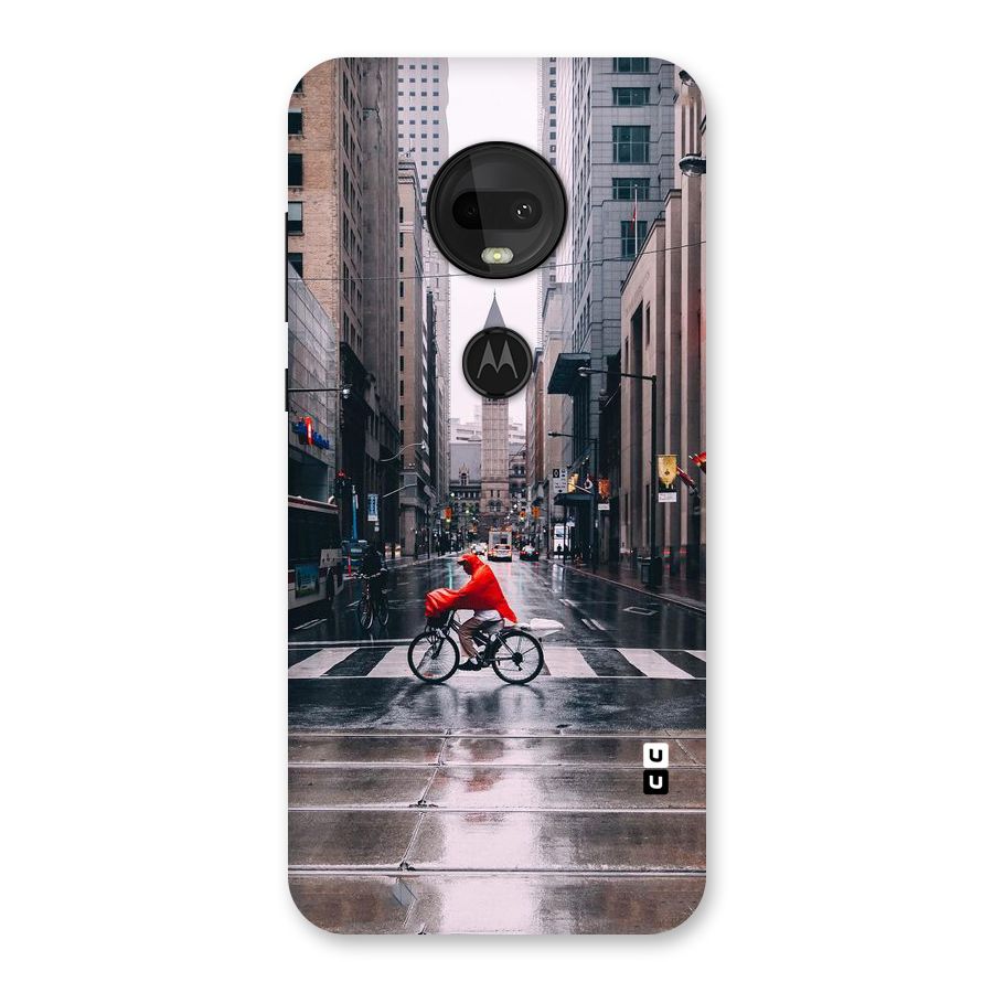 Red Bicycle Street Back Case for Moto G7