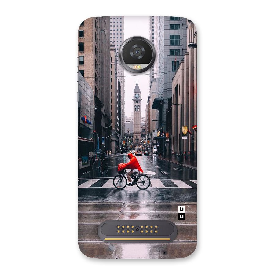 Red Bicycle Street Back Case for Moto Z2 Play