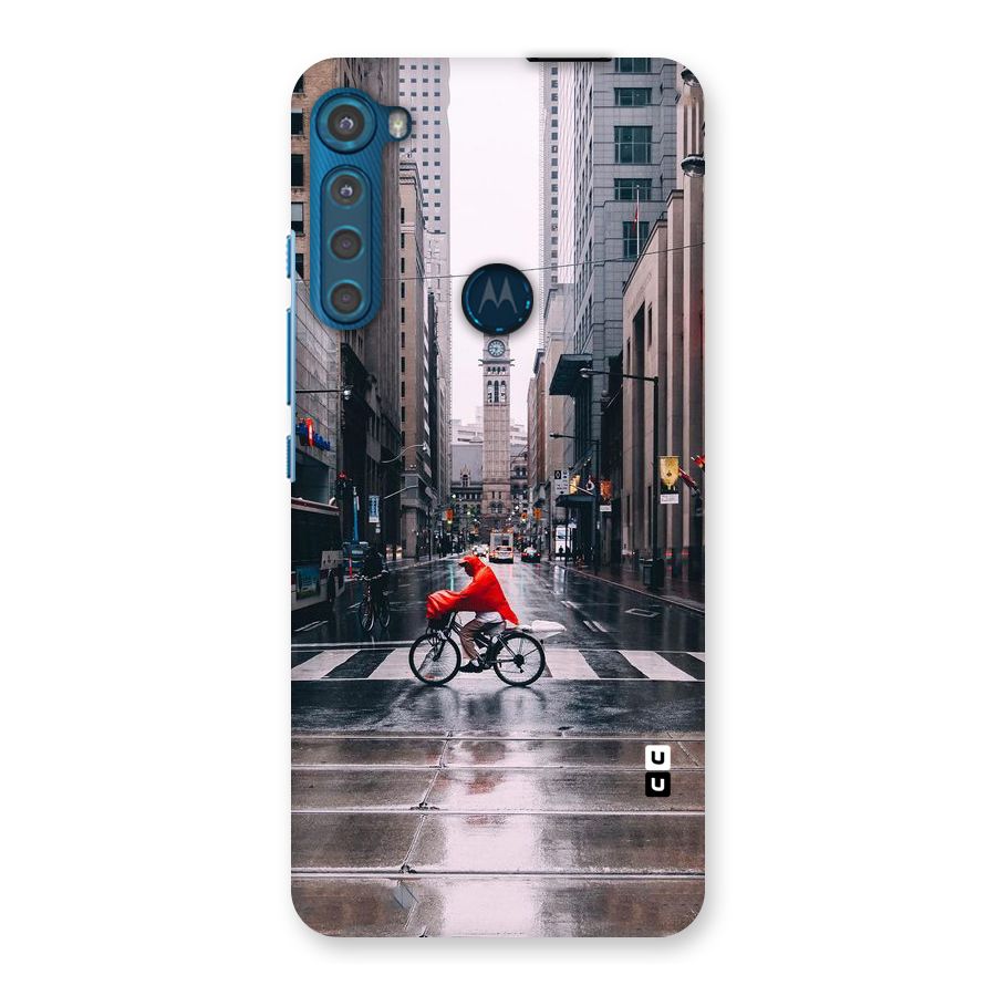 Red Bicycle Street Back Case for Motorola One Fusion Plus