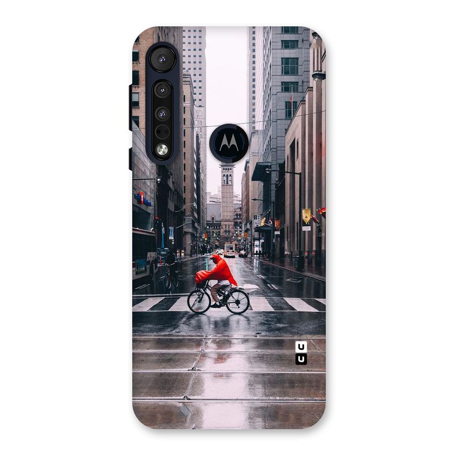 Red Bicycle Street Back Case for Motorola One Macro
