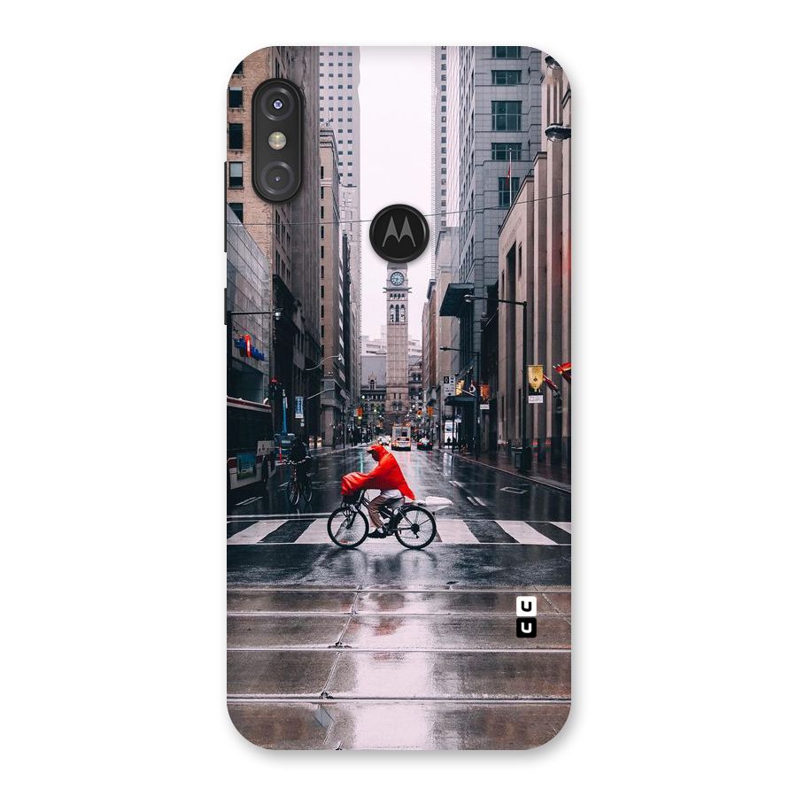 Red Bicycle Street Back Case for Motorola One Power