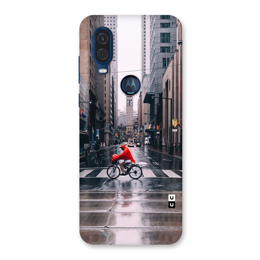 Red Bicycle Street Back Case for Motorola One Vision