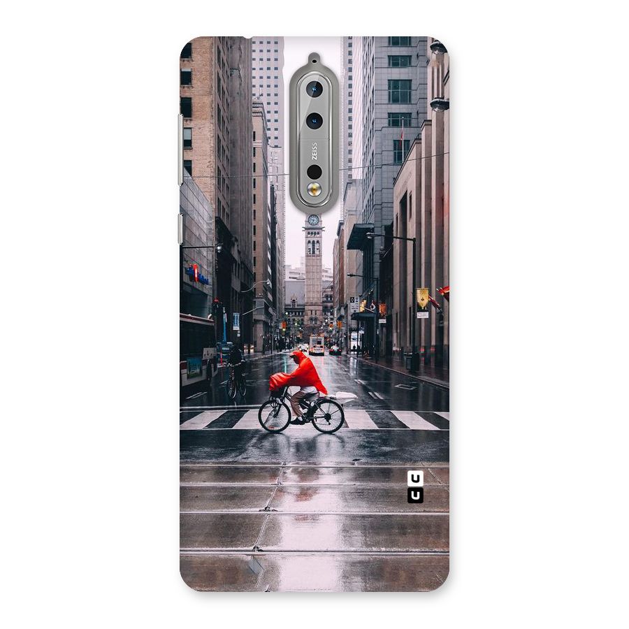 Red Bicycle Street Back Case for Nokia 8