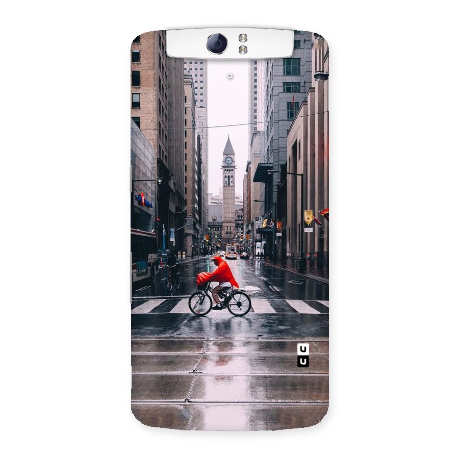 Red Bicycle Street Back Case for Oppo N1