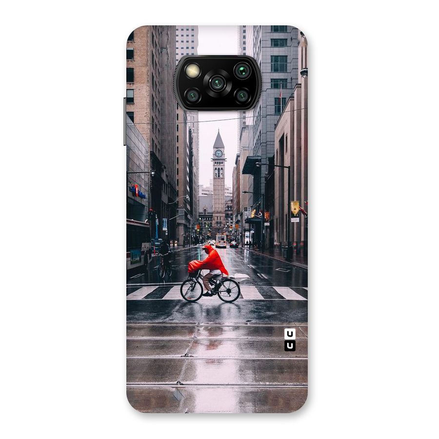 Red Bicycle Street Back Case for Poco X3