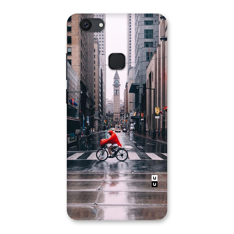 Red Bicycle Street Back Case for Vivo V7 Plus
