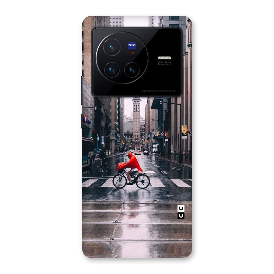 Red Bicycle Street Back Case for Vivo X80