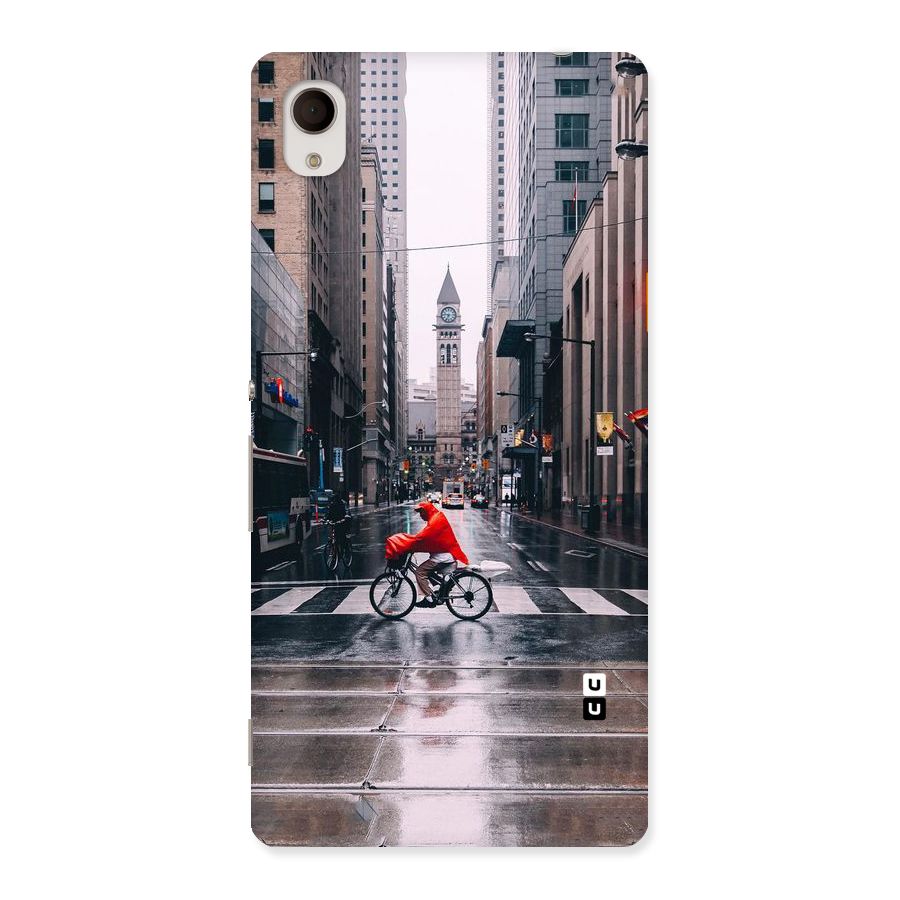 Red Bicycle Street Back Case for Xperia M4 Aqua