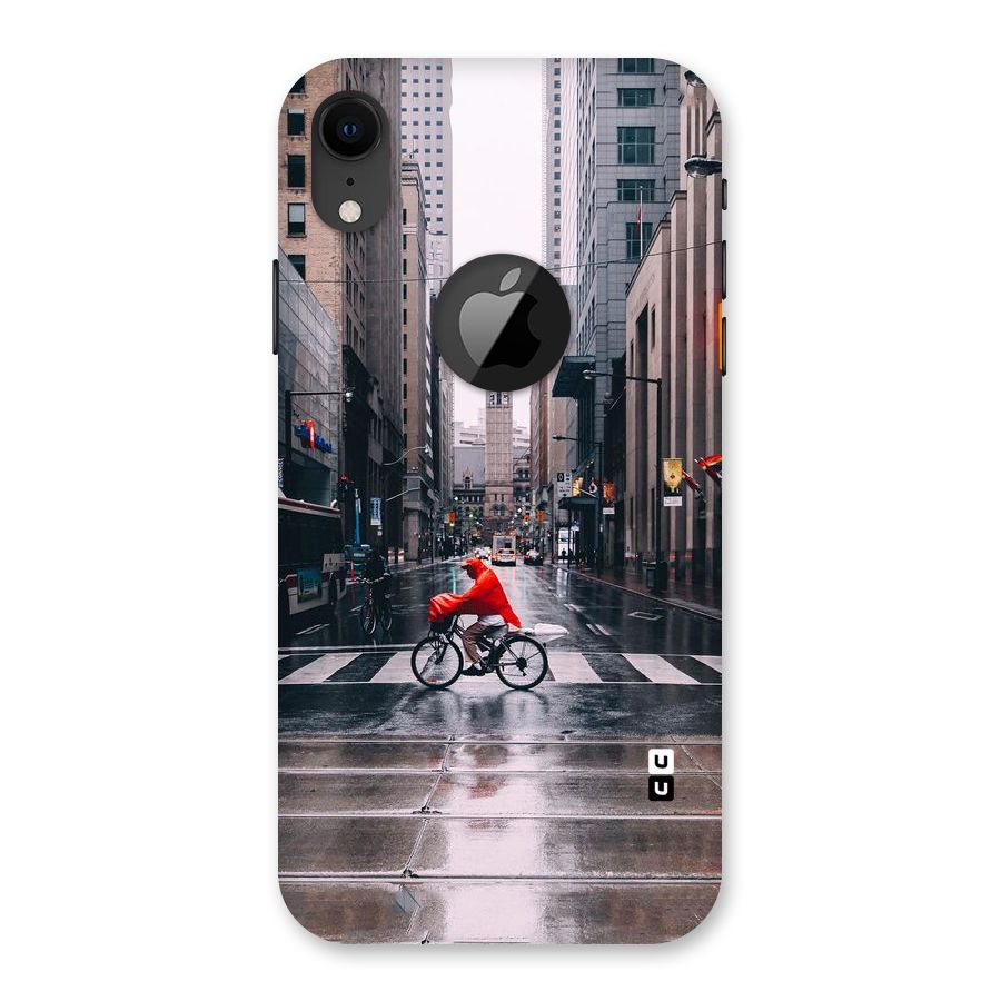 Red Bicycle Street Back Case for iPhone XR Logo Cut