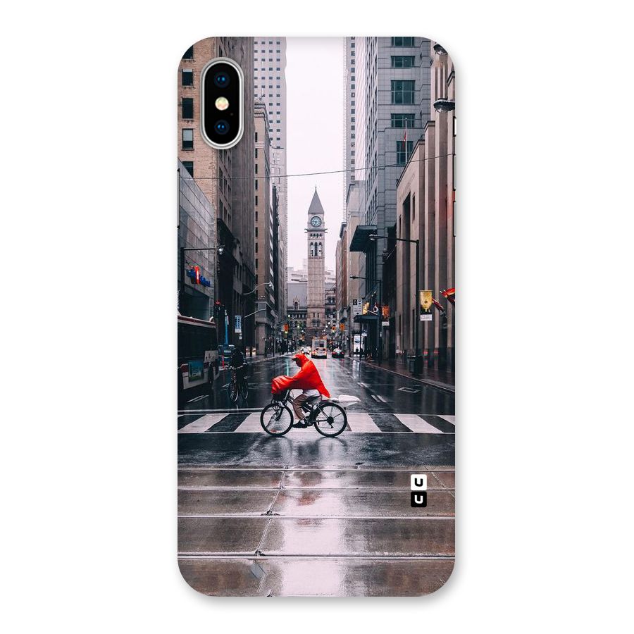 Red Bicycle Street Back Case for iPhone XS
