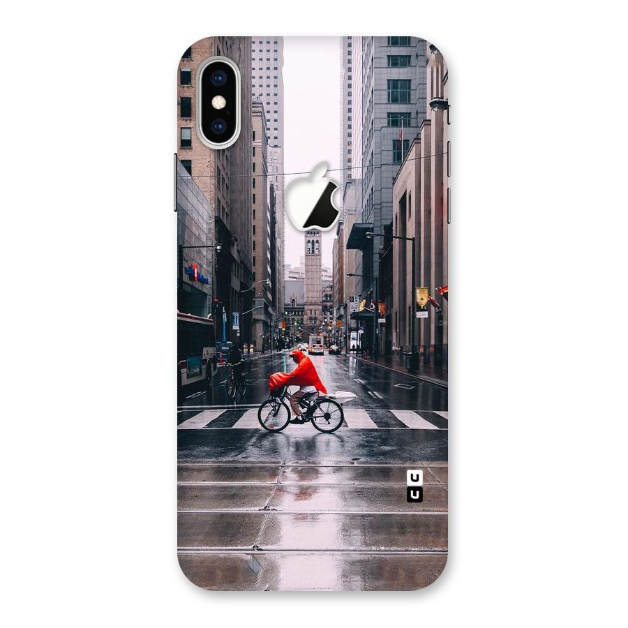 Red Bicycle Street Back Case for iPhone XS Max Apple Cut
