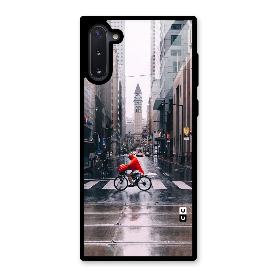 Red Bicycle Street Glass Back Case for Galaxy Note 10
