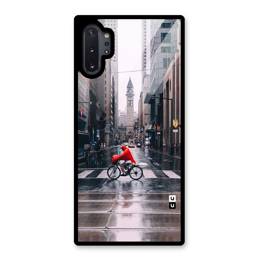 Red Bicycle Street Glass Back Case for Galaxy Note 10 Plus
