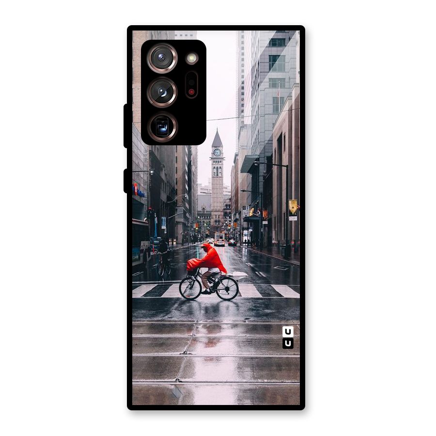 Red Bicycle Street Glass Back Case for Galaxy Note 20 Ultra