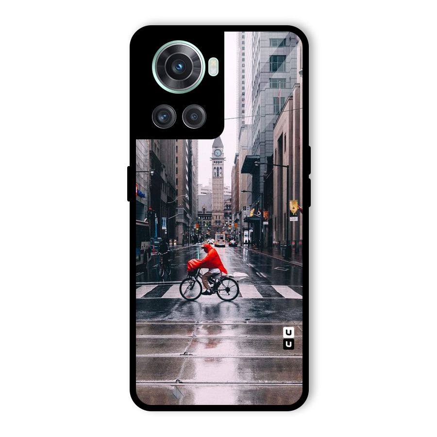 Red Bicycle Street Glass Back Case for OnePlus 10R