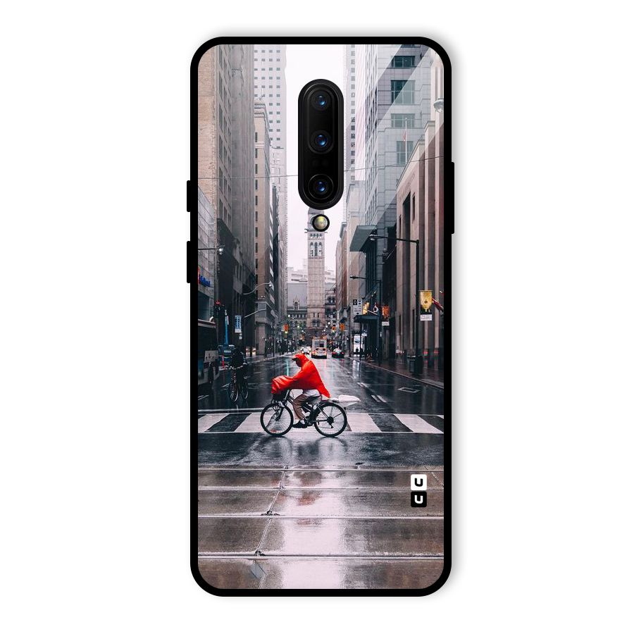 Red Bicycle Street Glass Back Case for OnePlus 7 Pro