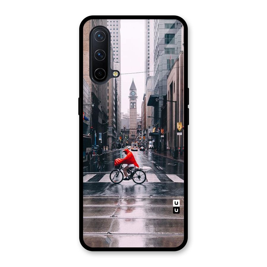 Red Bicycle Street Glass Back Case for OnePlus Nord CE 5G
