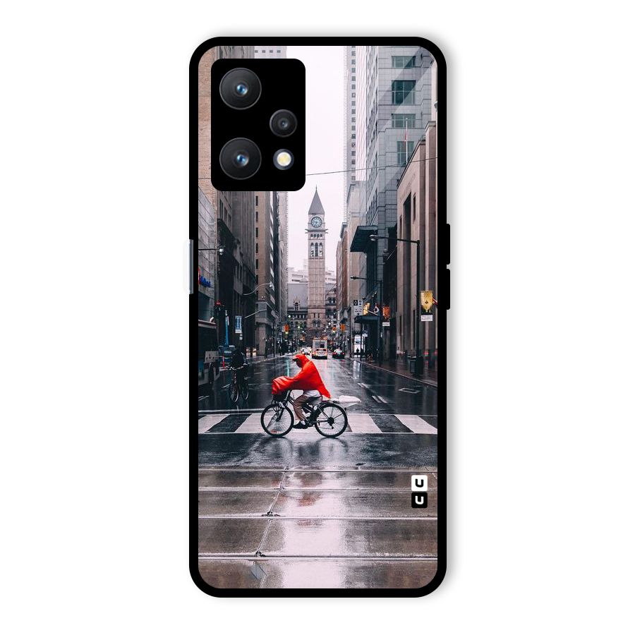 Red Bicycle Street Glass Back Case for Realme 9 Pro 5G