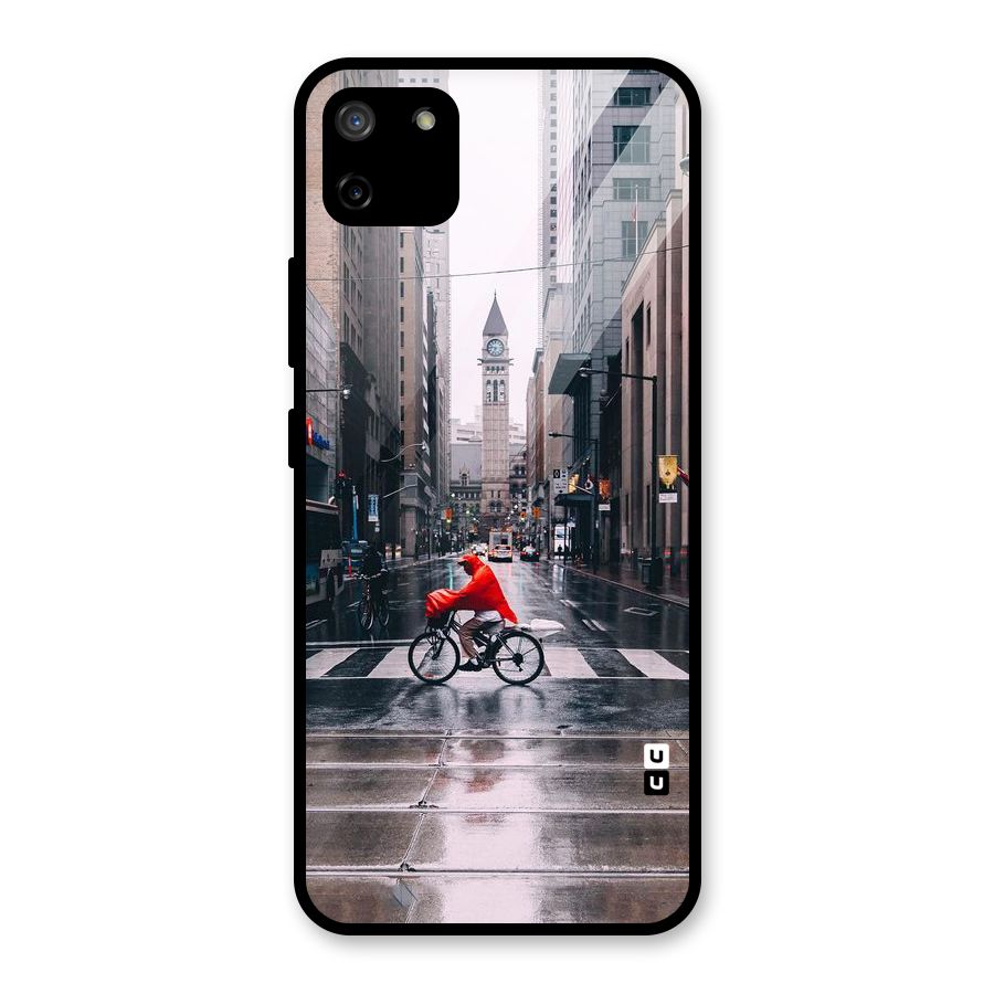 Red Bicycle Street Glass Back Case for Realme C11
