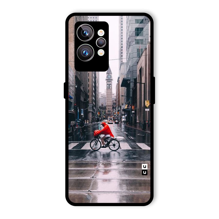 Red Bicycle Street Glass Back Case for Realme GT2 Pro