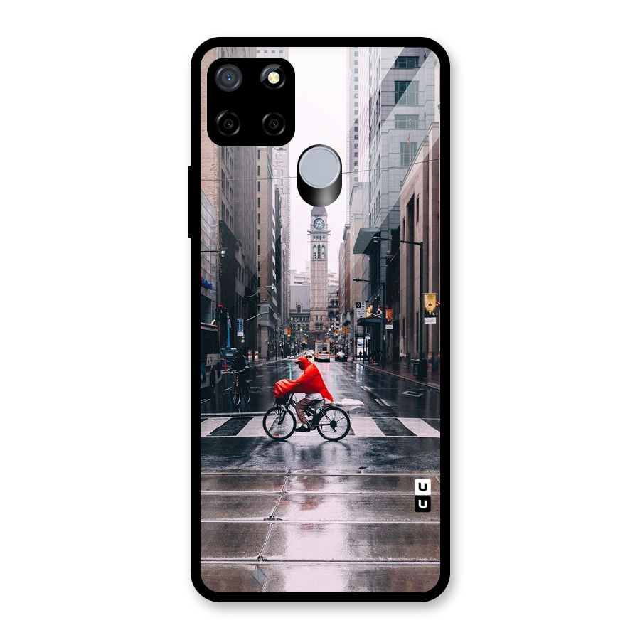 Red Bicycle Street Glass Back Case for Realme Narzo 20