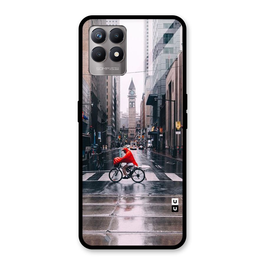 Red Bicycle Street Glass Back Case for Realme Narzo 50