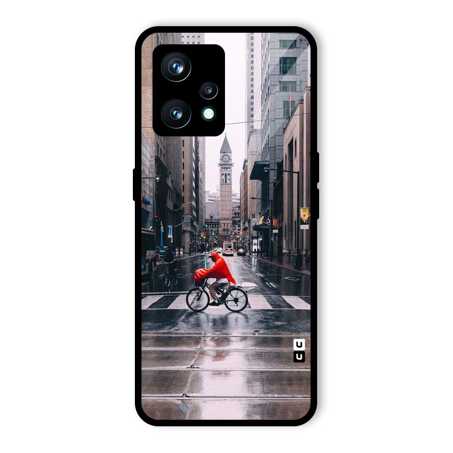 Red Bicycle Street Glass Back Case for Realme Narzo 50 Pro