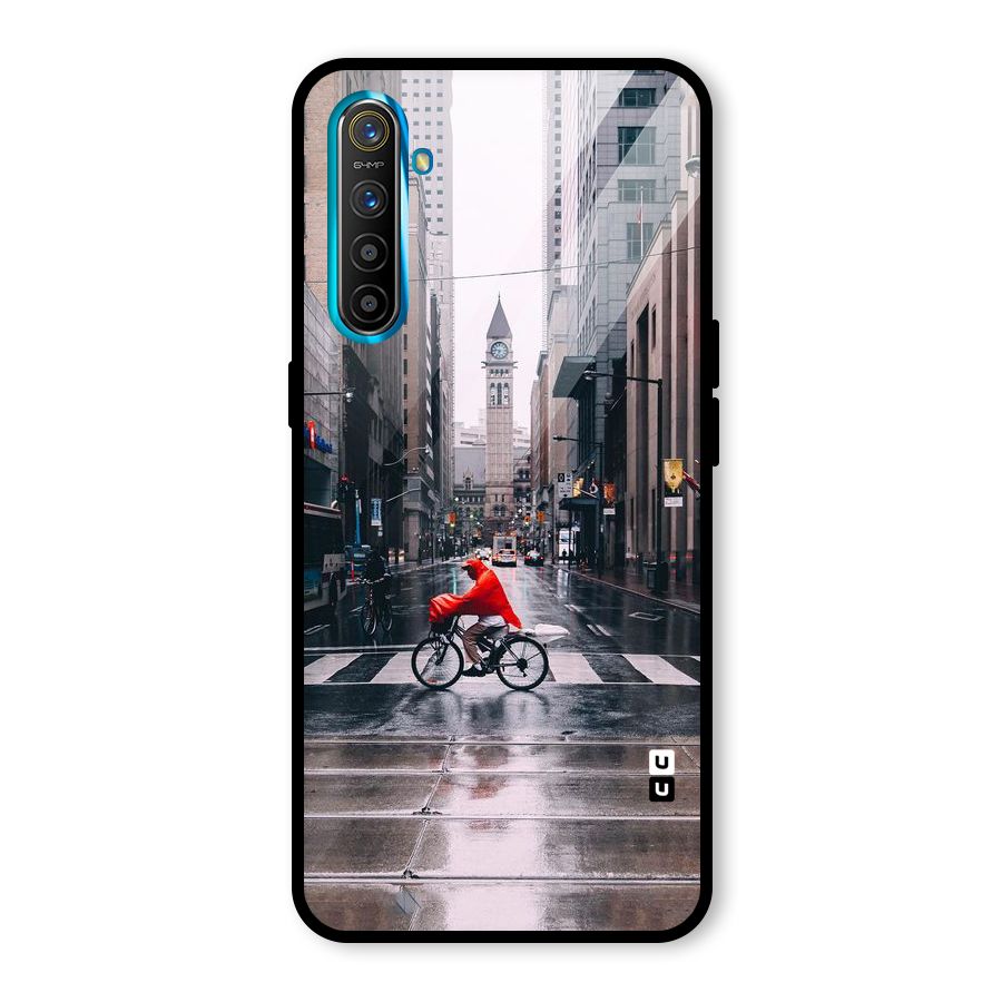 Red Bicycle Street Glass Back Case for Realme X2