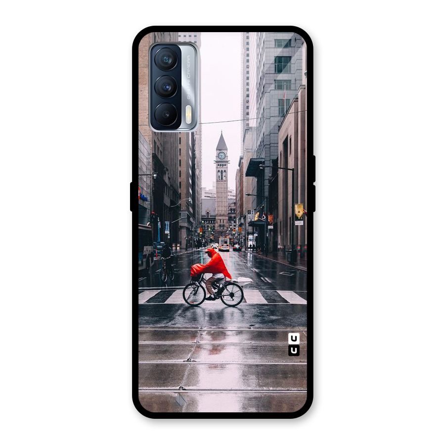 Red Bicycle Street Glass Back Case for Realme X7