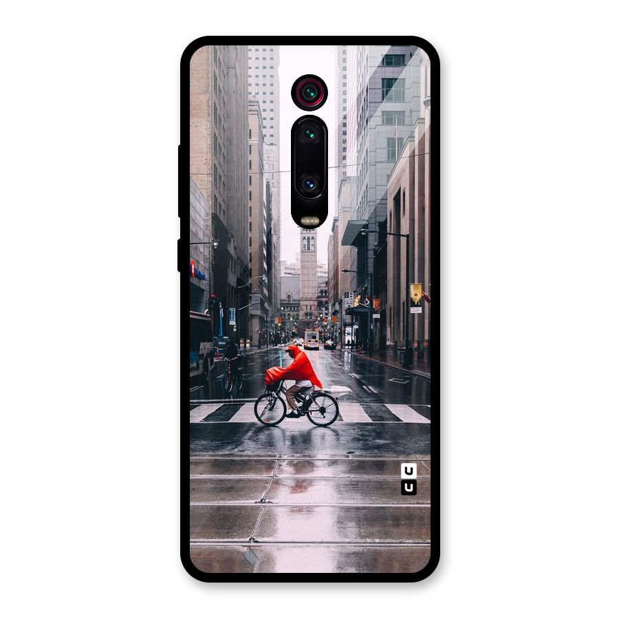 Red Bicycle Street Glass Back Case for Redmi K20 Pro