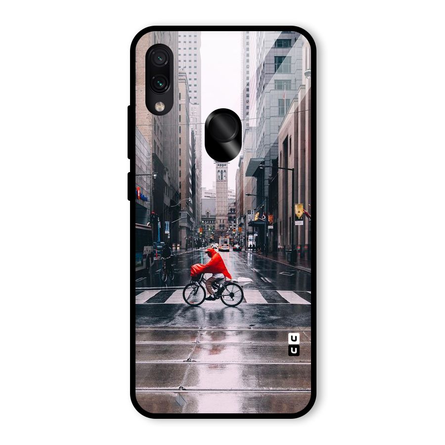 Red Bicycle Street Glass Back Case for Redmi Note 7 Pro