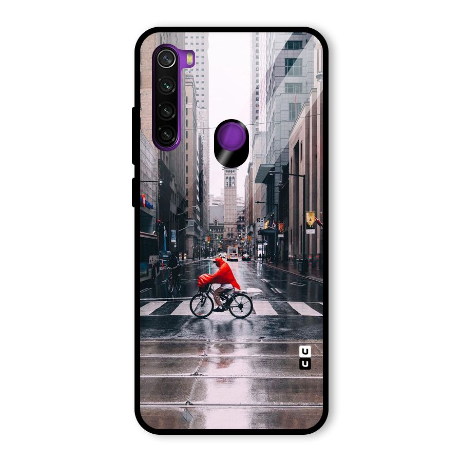 Red Bicycle Street Glass Back Case for Redmi Note 8