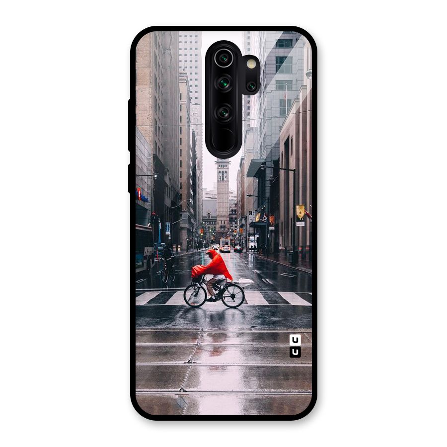 Red Bicycle Street Glass Back Case for Redmi Note 8 Pro
