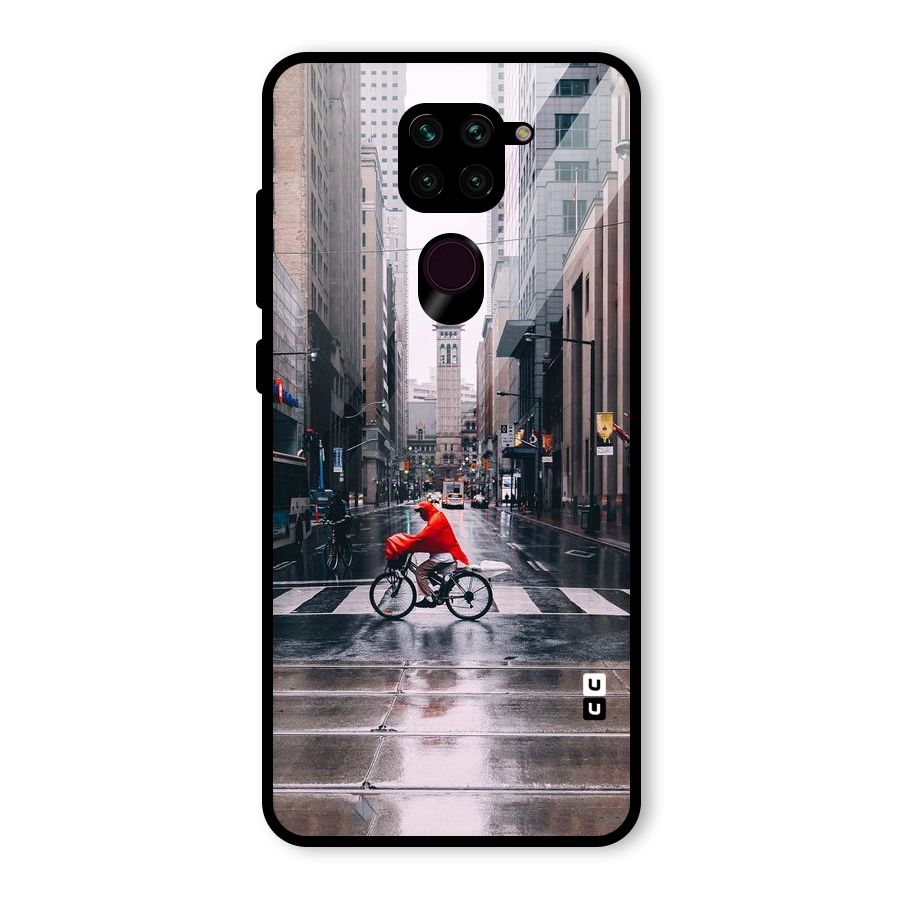 Red Bicycle Street Glass Back Case for Redmi Note 9