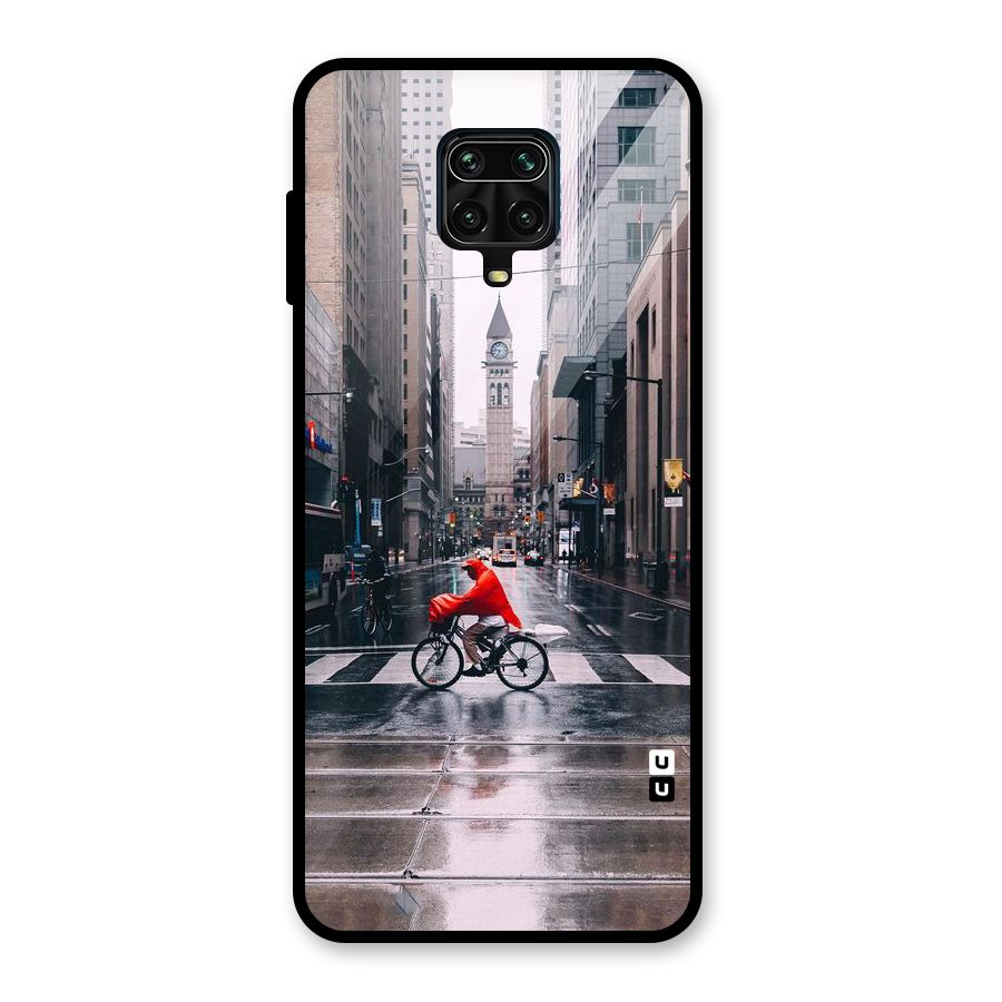 Red Bicycle Street Glass Back Case for Redmi Note 9 Pro Max
